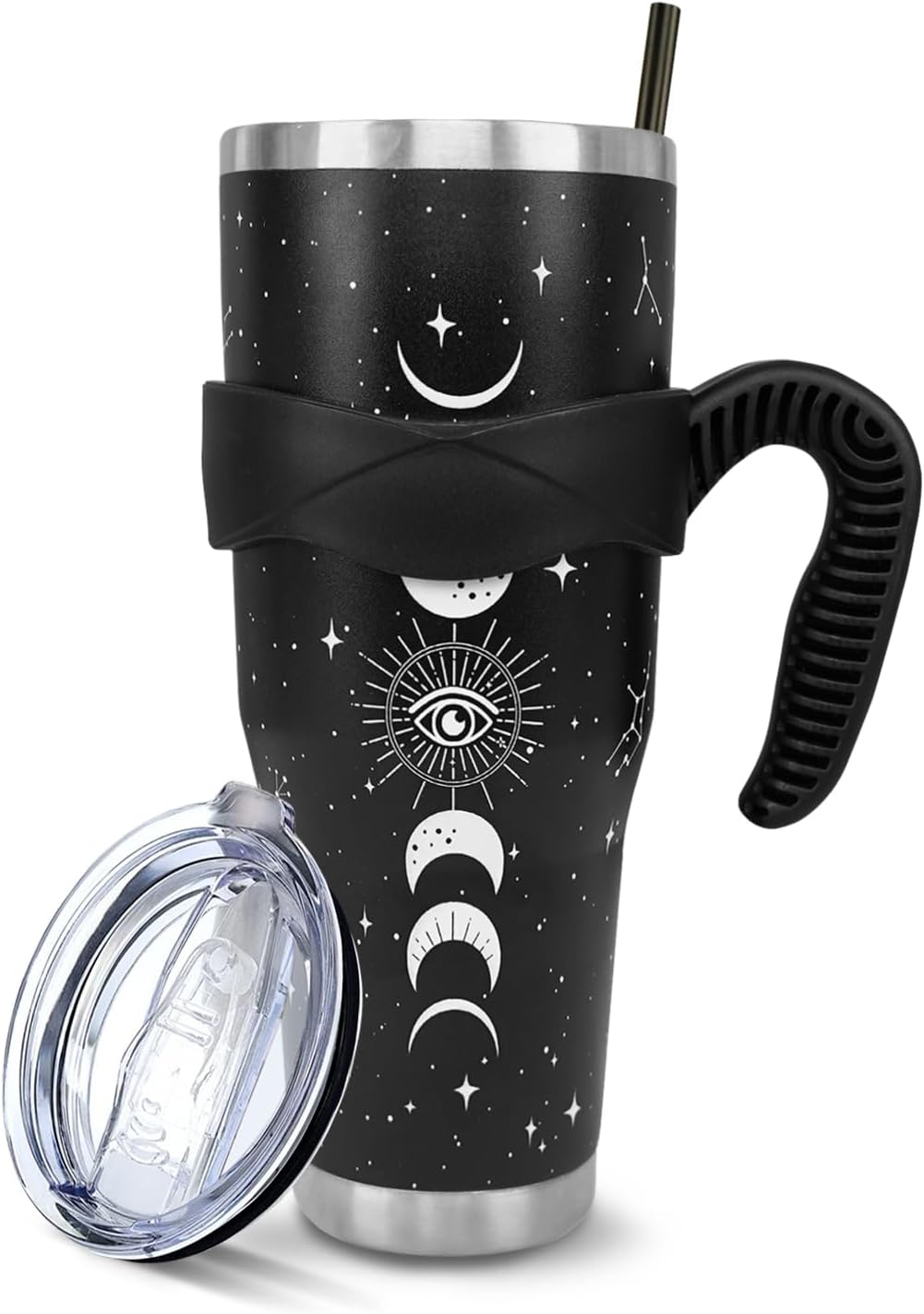 Moon Phase Goth Black 40 Oz Tumbler