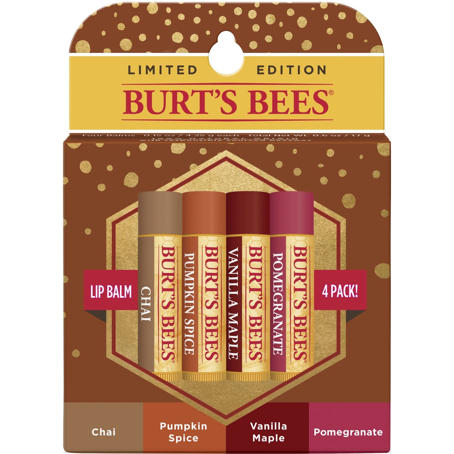 Burts Bees Moisturizing Lip Balm Flavors of Fall