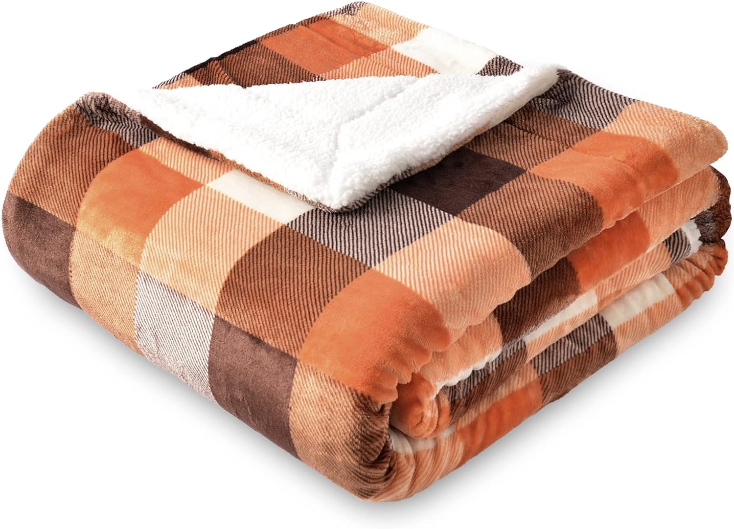 Buffalo Plaid Sherpa Fleece Throw Blanket