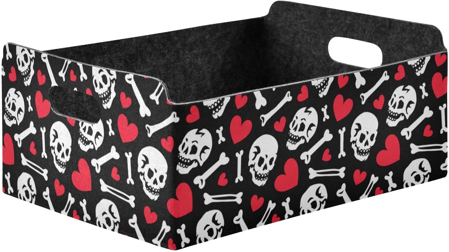 Foldable Storage Basket Skulls Bones Hearts 