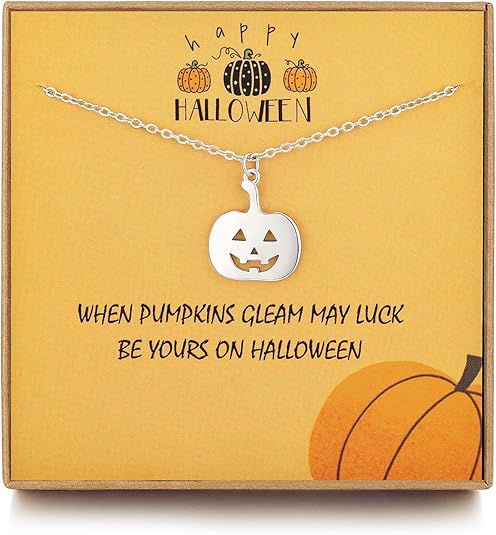 Silver Ghost Pumpkin Necklace